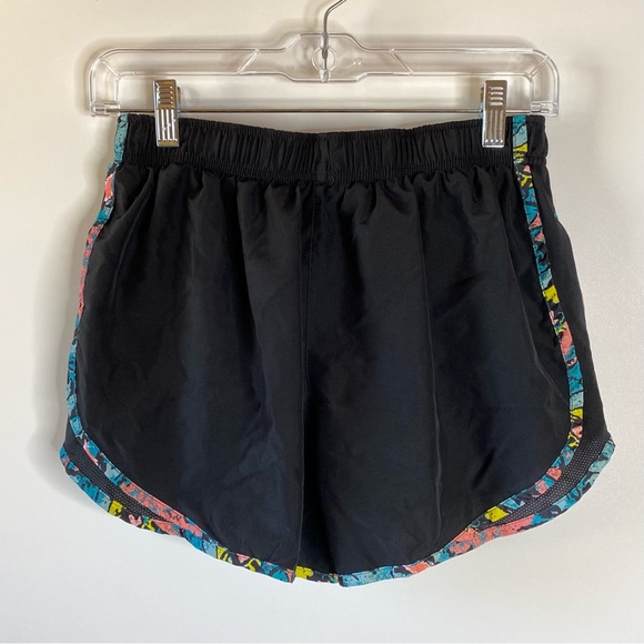 Nike Womens Dri-Fit Running Shorts Sz M Black Colorful Trim Pocket Lined Lightwt - Picture 4 of 10